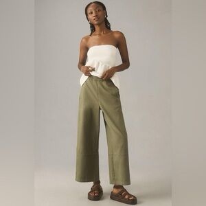 Pilcro - Izzie Relaxed Pull On Barrel Pants in Green - Anthro Brand Pilcro